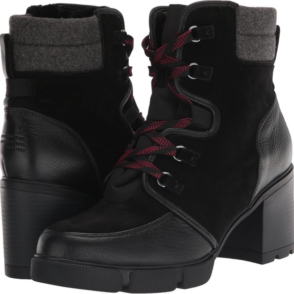 Naturalizer Black and Gray Lace-Up Boots - Picture 2 of 3